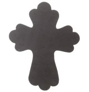Chicken-Scratch Pattern Cross Pendant w/Ring, ea