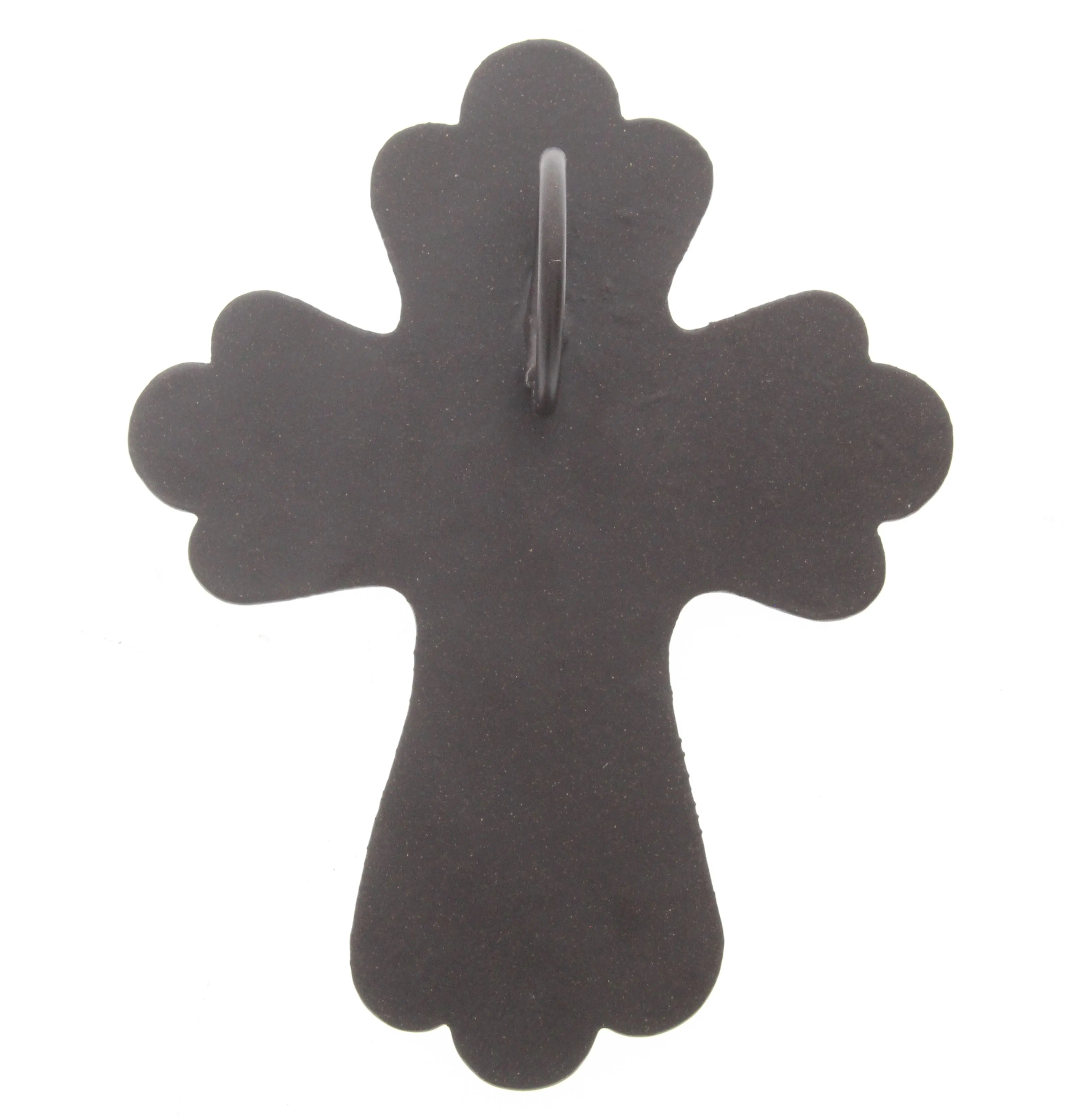 Chicken-Scratch Pattern Cross Pendant w/Ring, ea