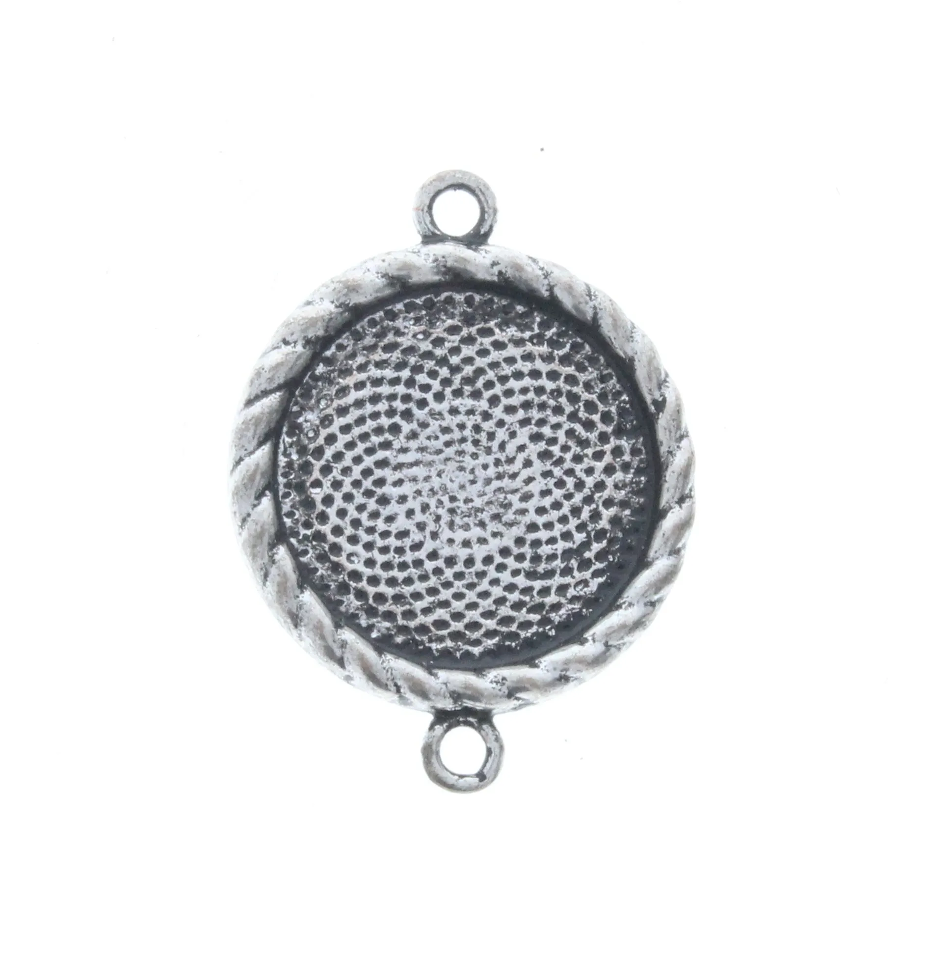 Circle Connector Charm w/Bezel, Pk/12