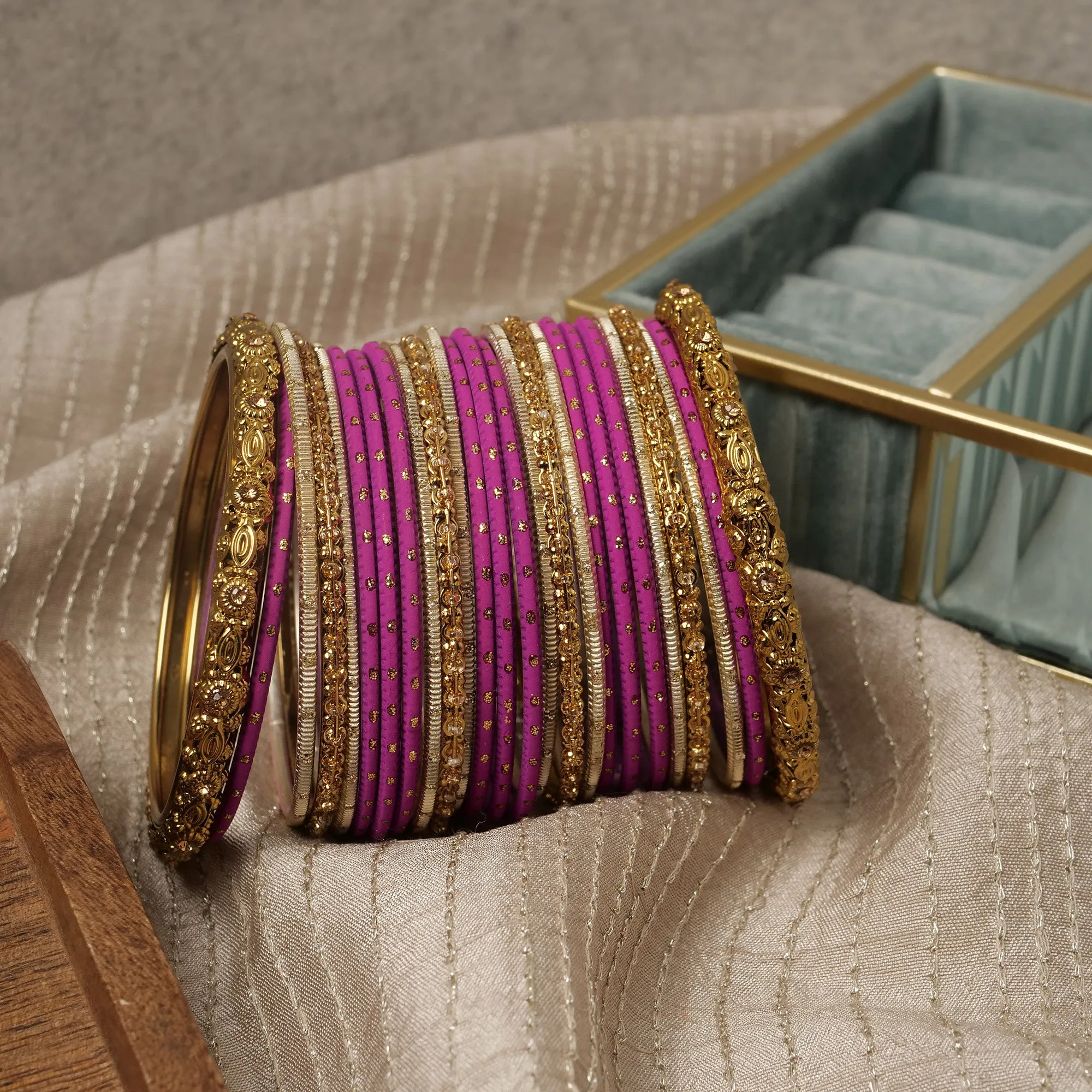 Classic Bangle Set in Plum Purple