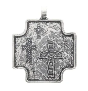 Cross Shaped Pendant w/Bezel, ea
