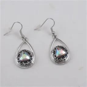 Crystal & Silver Drop Earrings