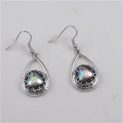 Crystal & Silver Drop Earrings