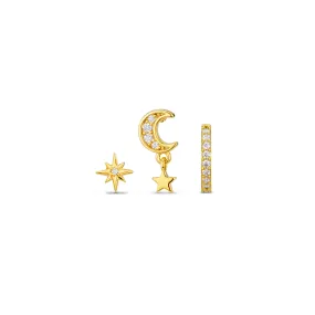 Crystal Star & Moon Drop Ear Party