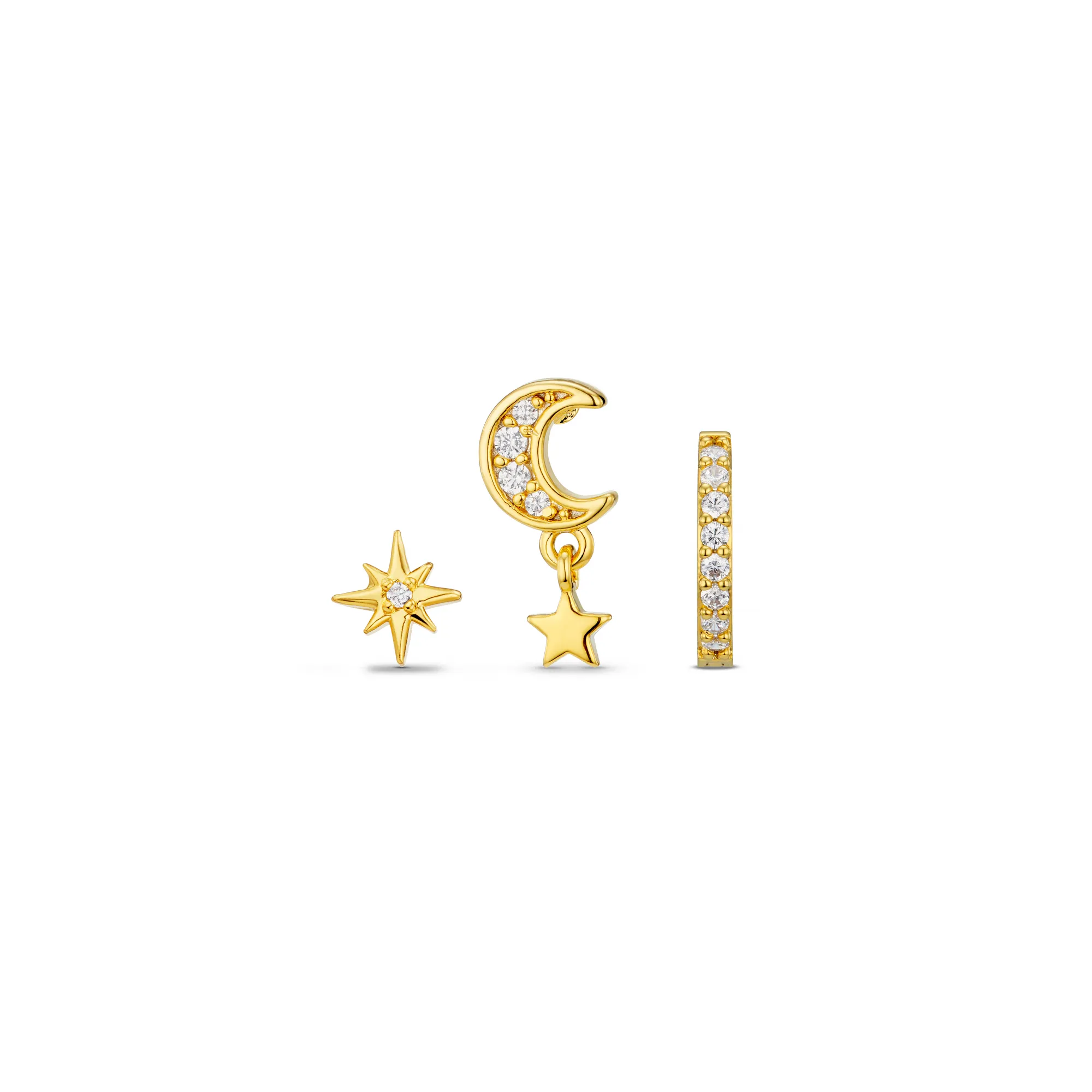 Crystal Star & Moon Drop Ear Party