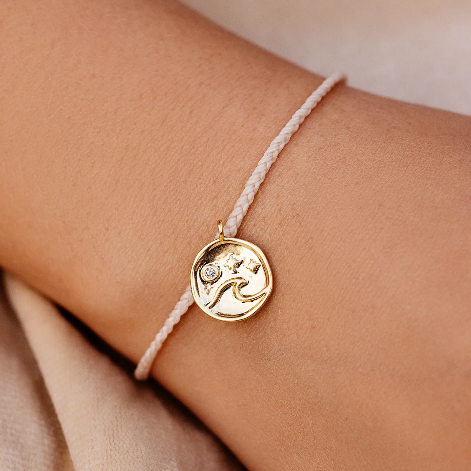 Crystal Wave Coin Bracelet