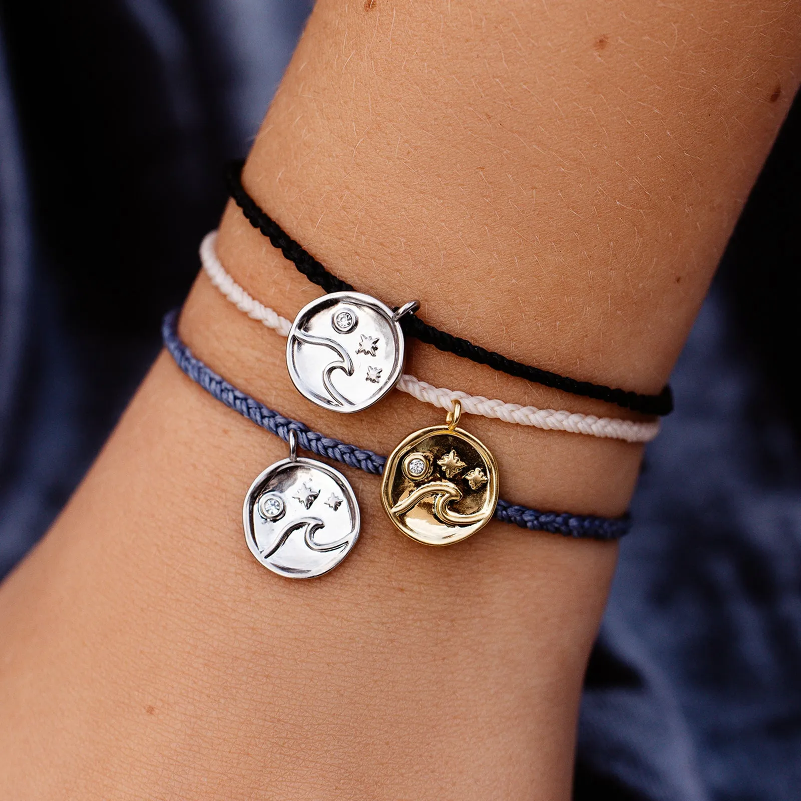 Crystal Wave Coin Bracelet