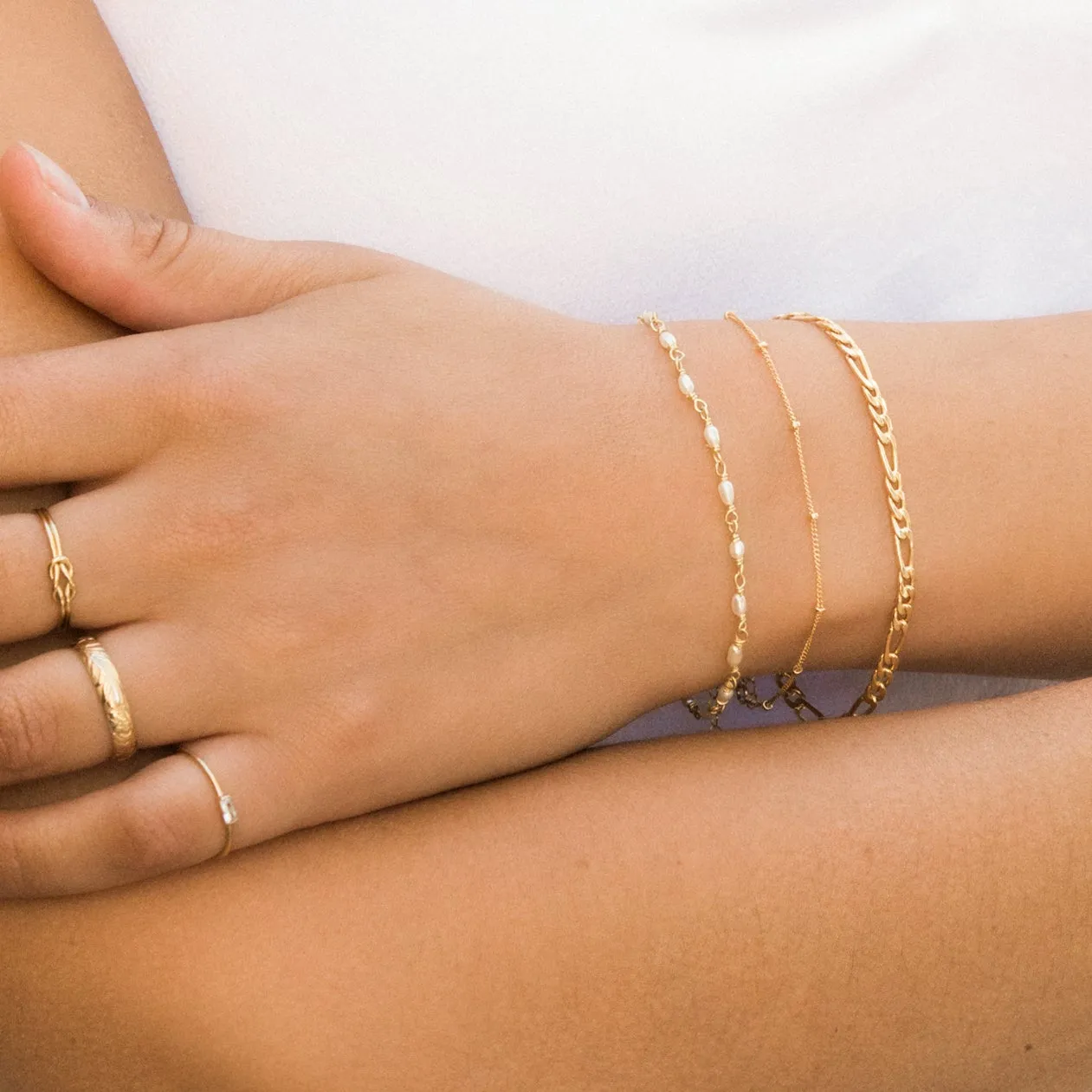 Dainty Bracelet Chain Set