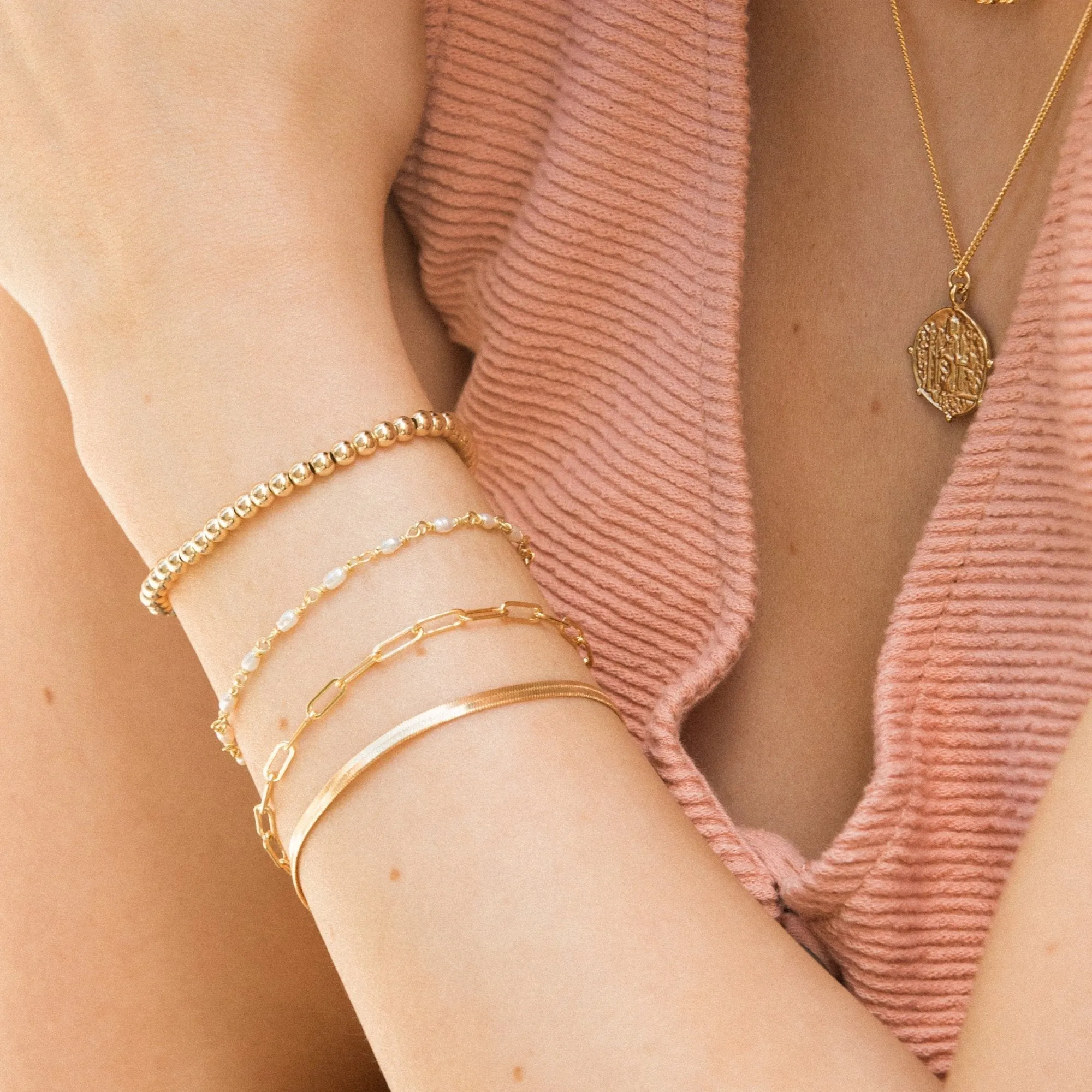 Dainty Bracelet Chain Set