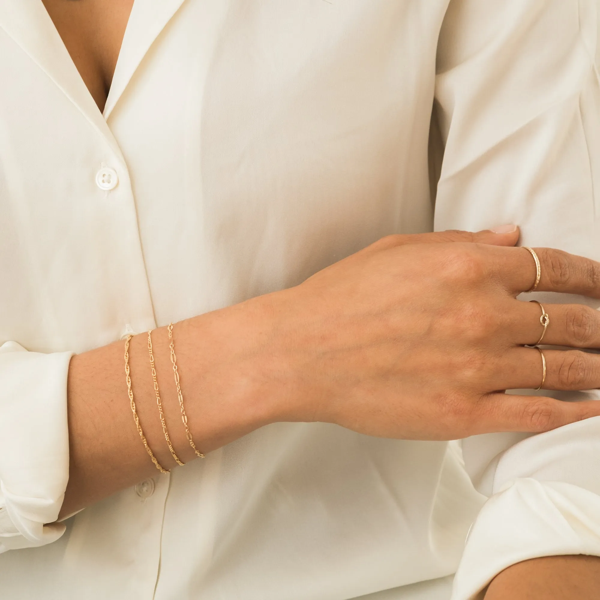 Dainty Bracelet Chain Set