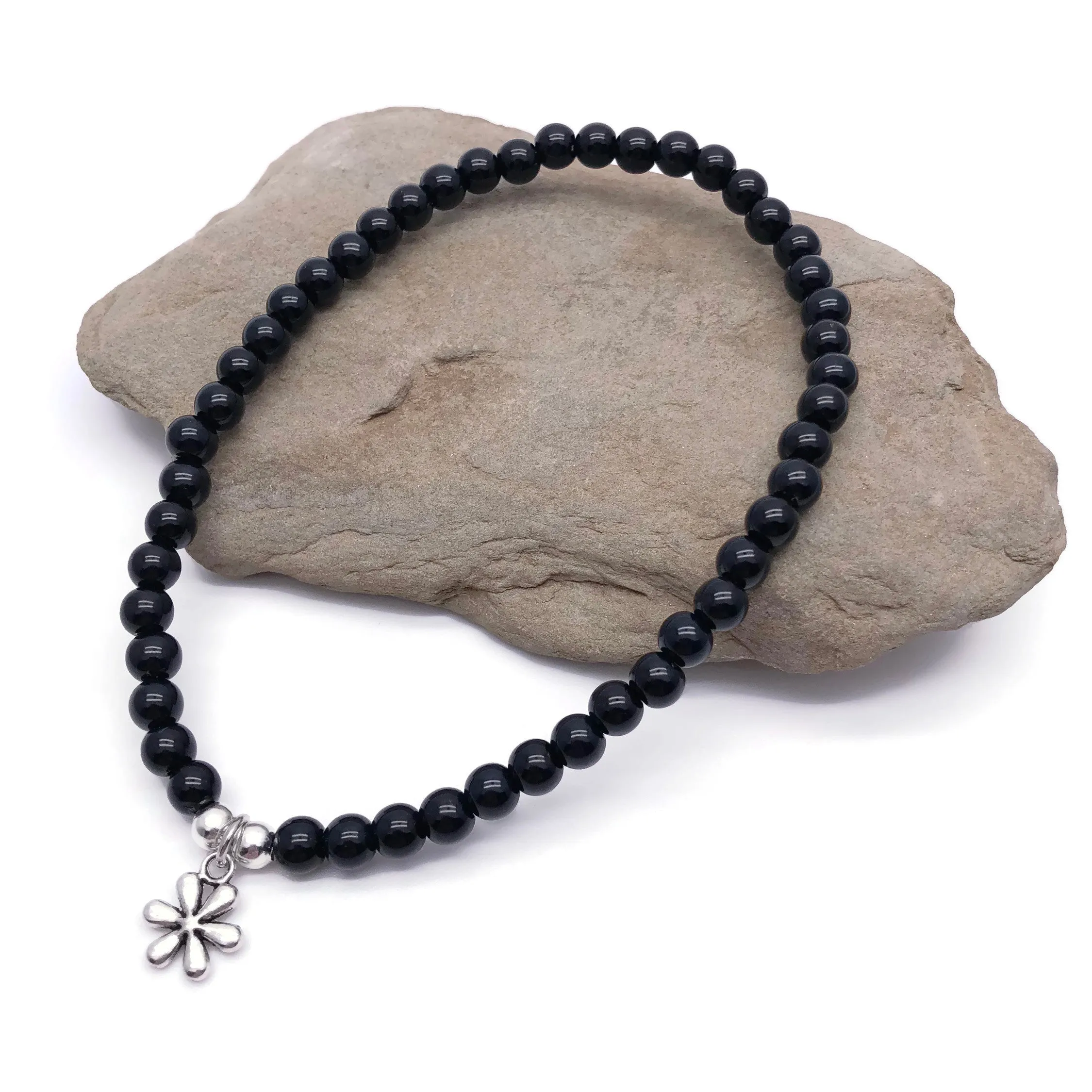 Daisy Flower Acrylic Bead Anklet - Colour Choice