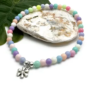 Daisy Flower Acrylic Bead Anklet - Colour Choice