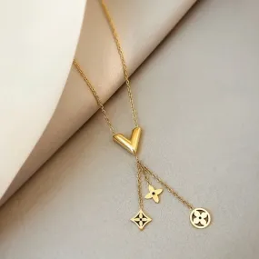 Designer Inspired Clover Necklace - Gold