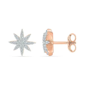 Diamond Cluster Earrings with Star Shape