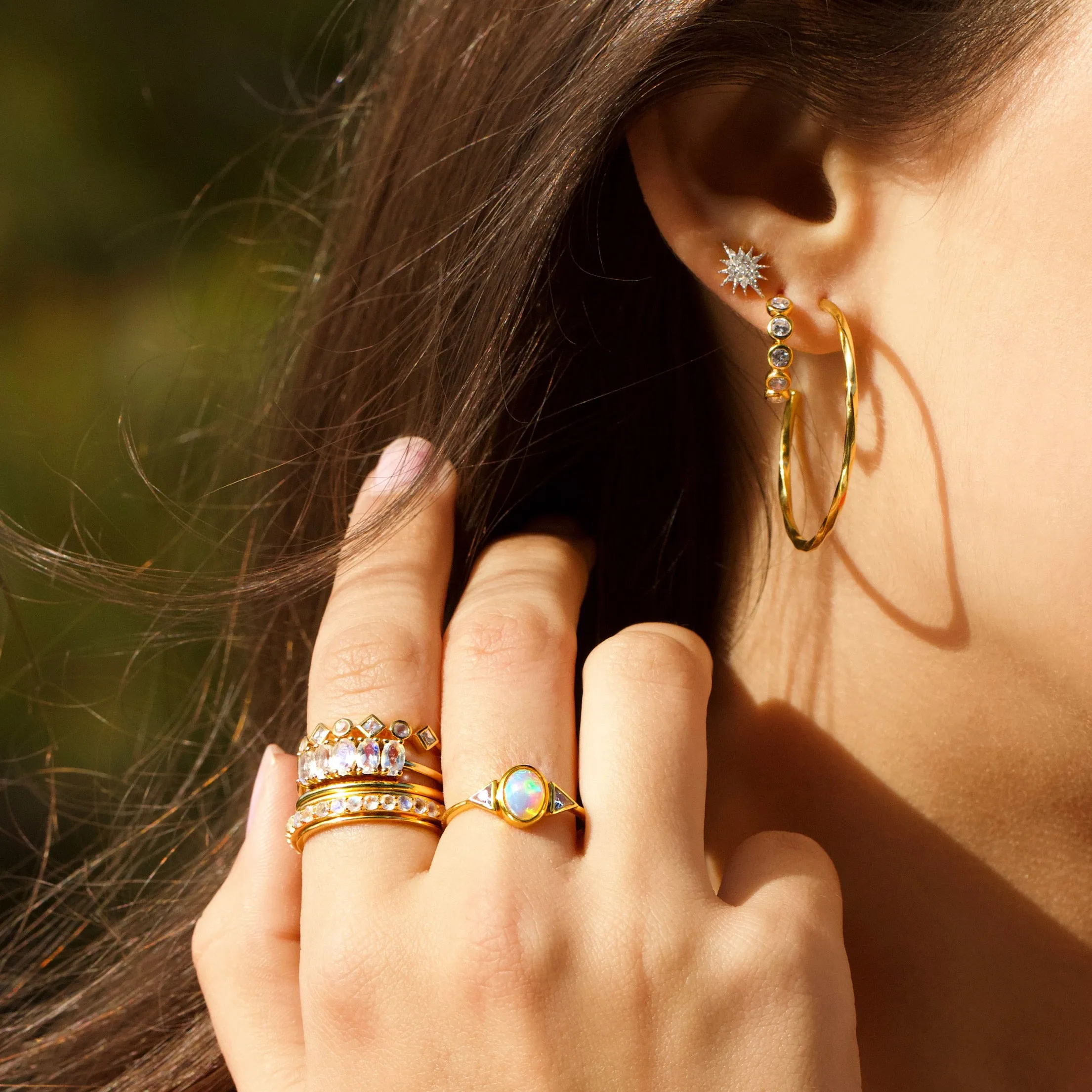 Diamond Starburst Stud Earring
