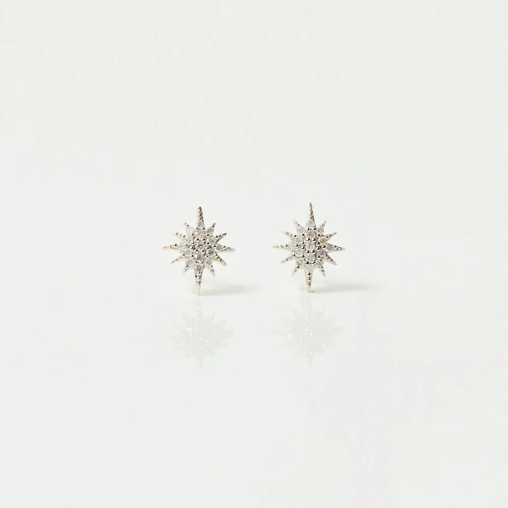 Diamond Starburst Stud Earring