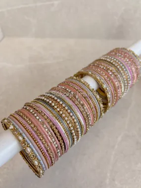 Dusky Pinks Multishade Bangle stack