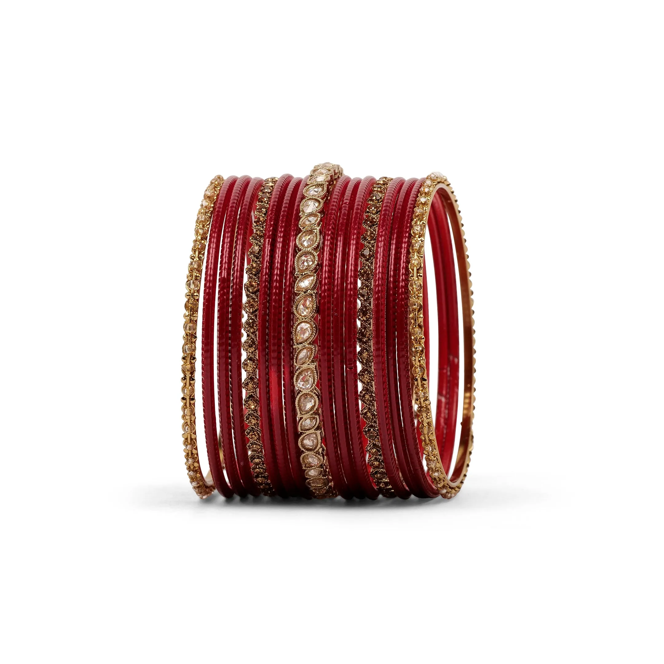 Ethnic Bangle Set in Maroon