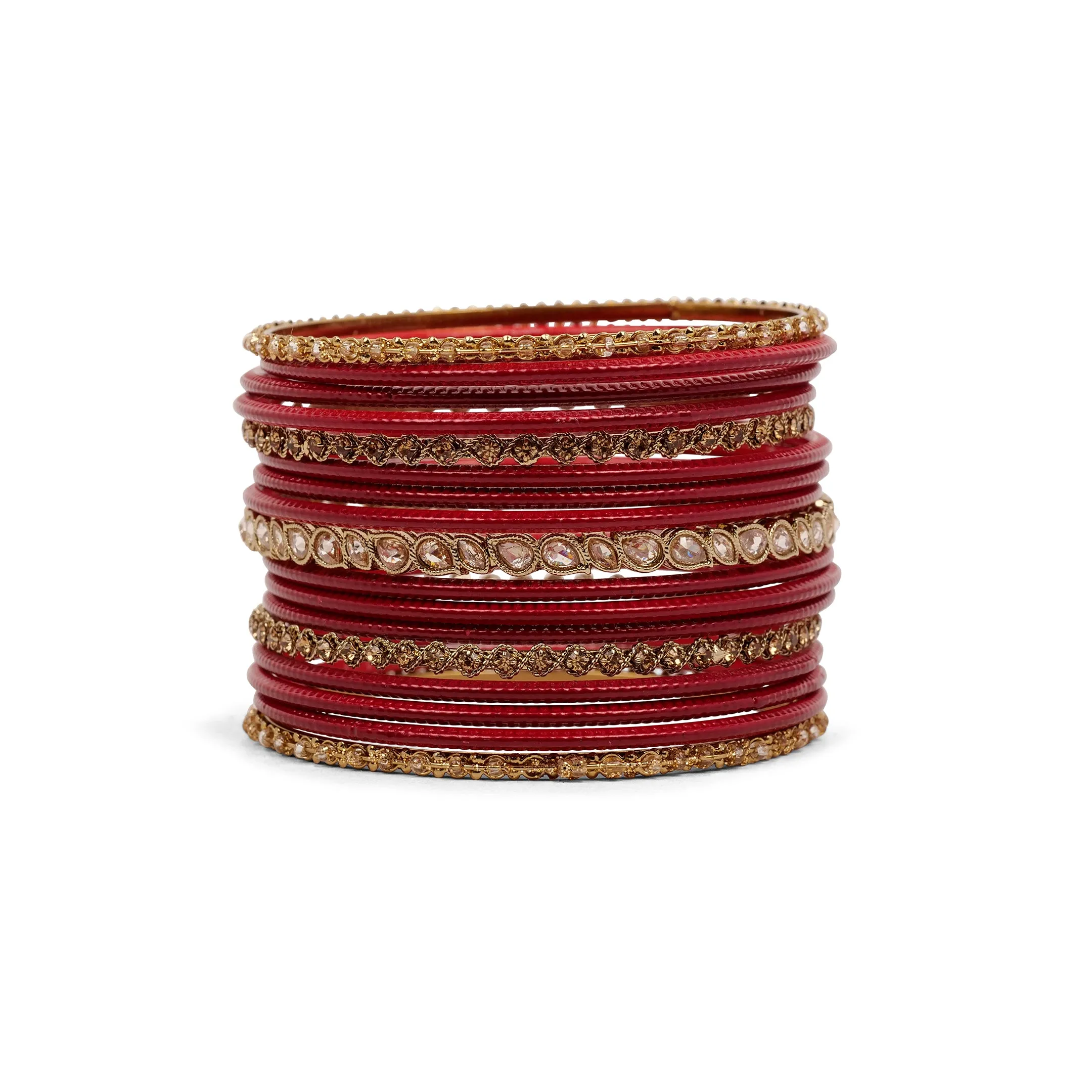 Ethnic Bangle Set in Maroon