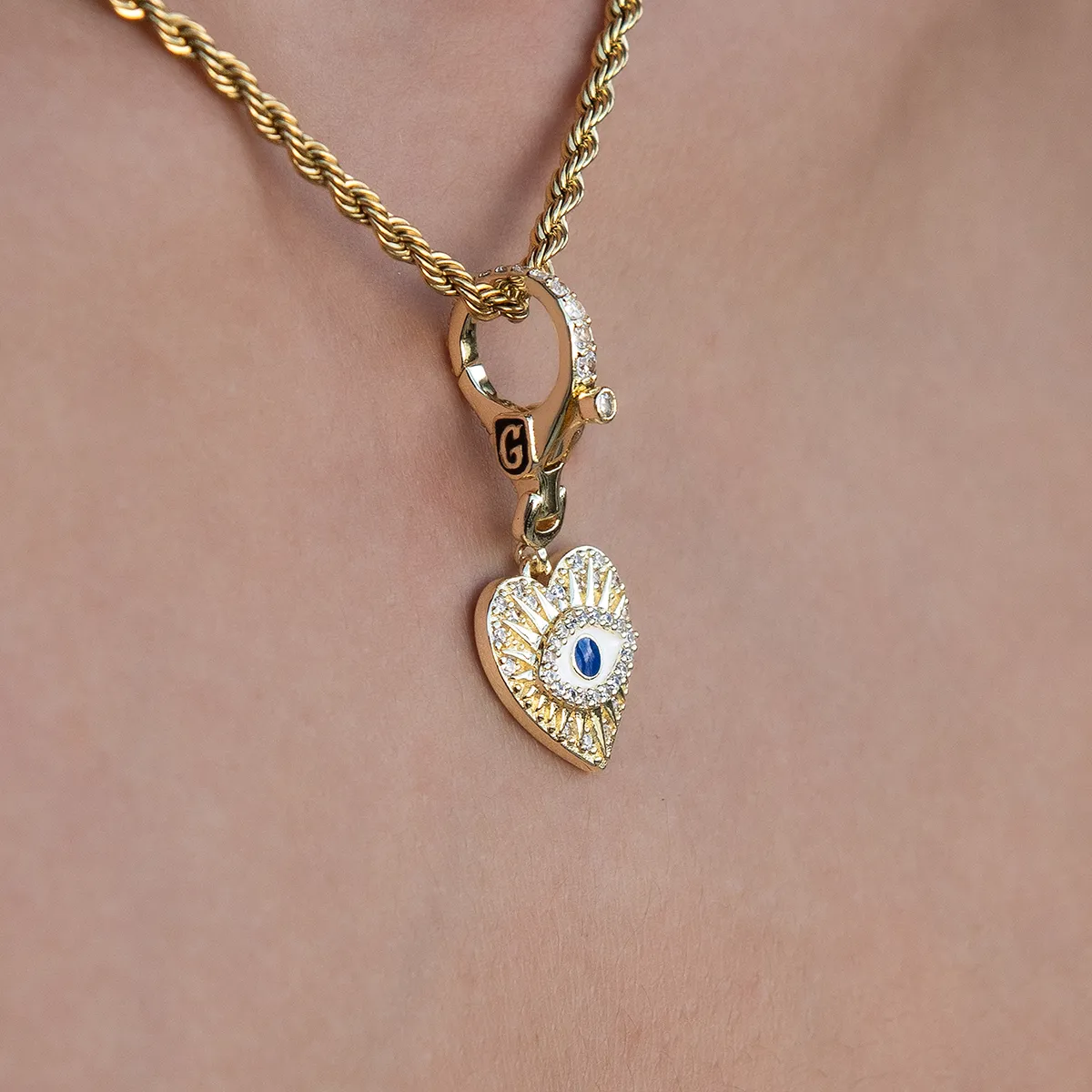 Evil Eye Coin Clip On Pendant