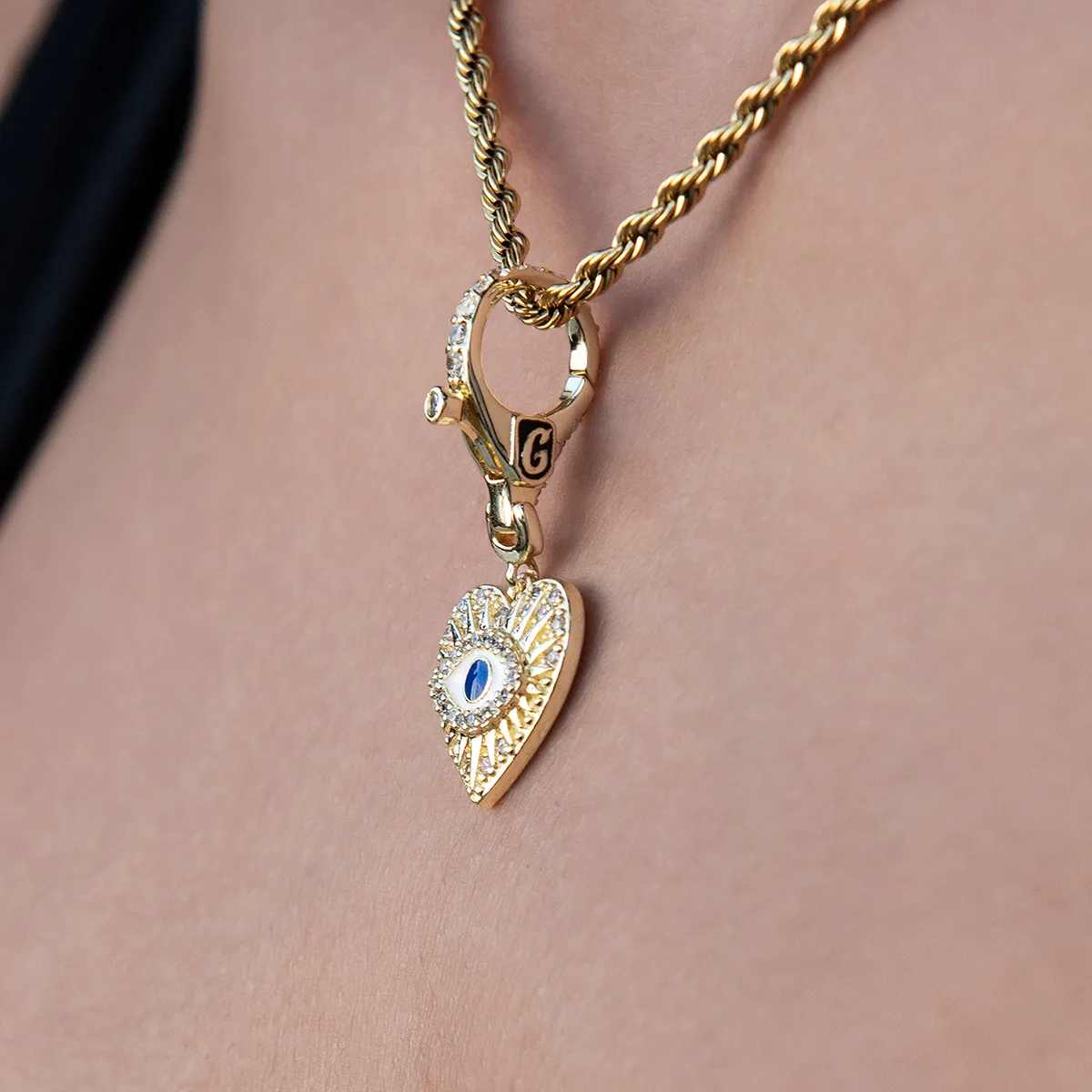 Evil Eye Coin Clip On Pendant