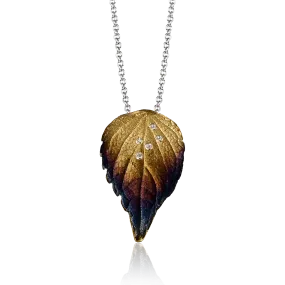 Fallen Leaves Pendant Necklace in 18k Gold with Diamonds