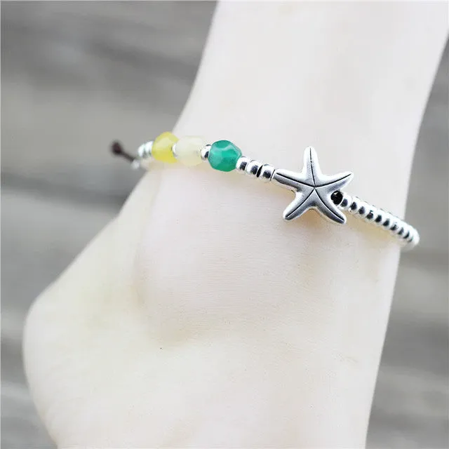 Fashion Jewelry Cute Romantic Adjustable Starfish Anklet For Women