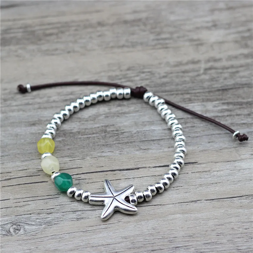 Fashion Jewelry Cute Romantic Adjustable Starfish Anklet For Women