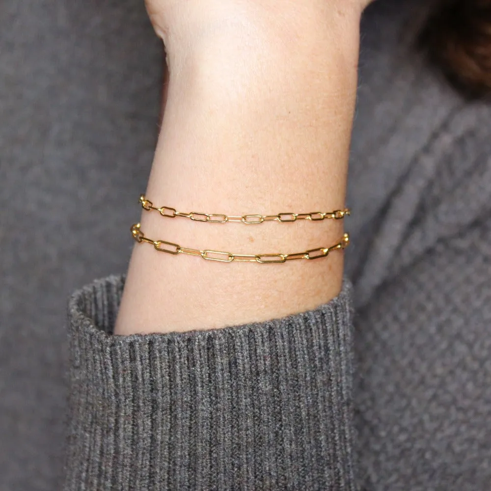 Fine Paperclip Chain Bracelet