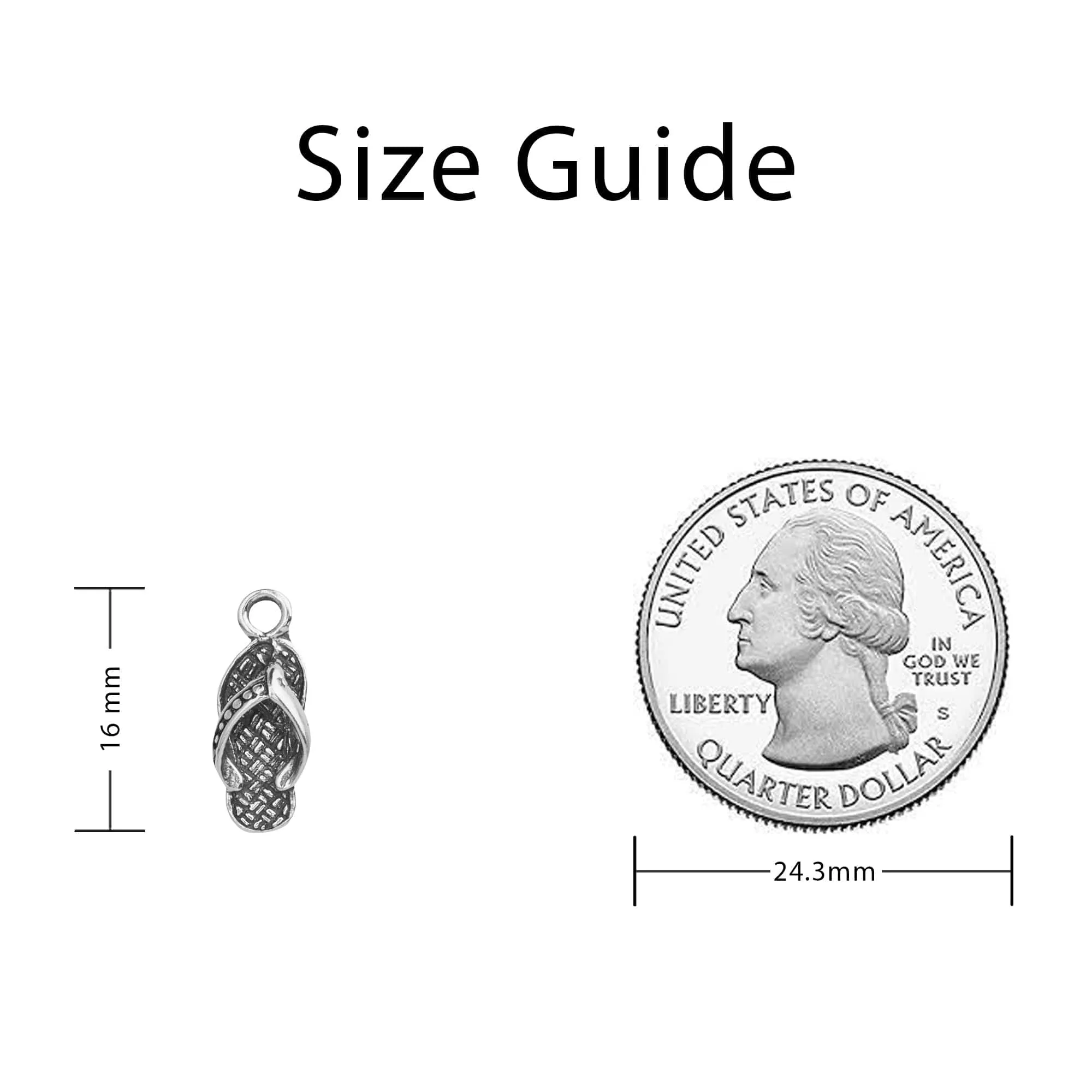 Flip Flop Charm Sterling Silver