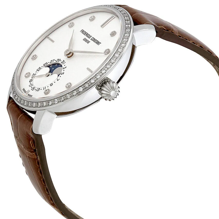 Frederique Constant Manufacture Slimline Moonphase Silver Dial Automatic Men's Watch FC-703SD3SD6