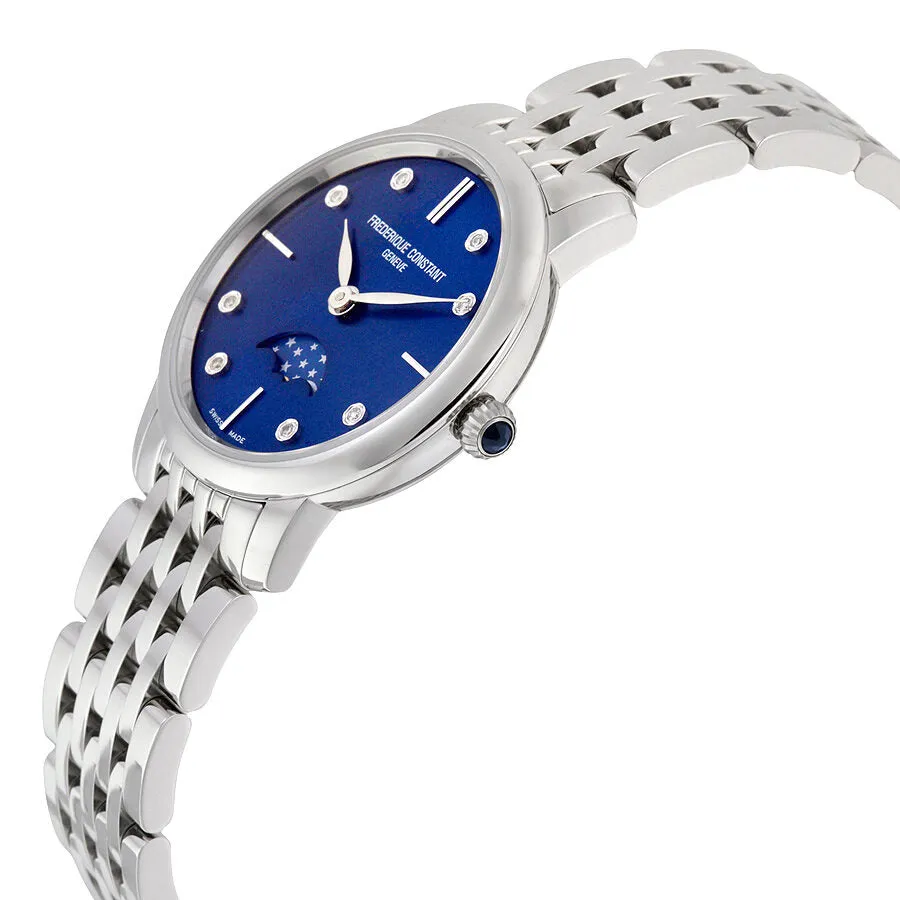 Frederique Constant Slimline Moonphase Blue Dial Ladies Watch FC-206ND1S26B