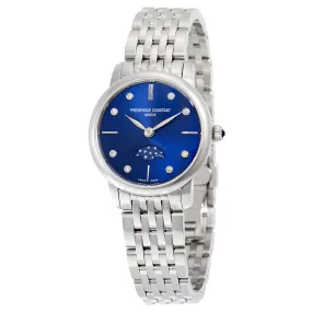 Frederique Constant Slimline Moonphase Blue Dial Ladies Watch FC-206ND1S26B
