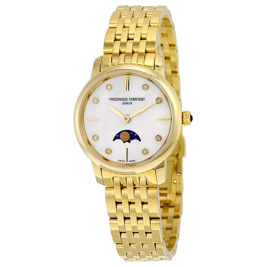 Frederique Constant Slimline Moonphase Mother of Pearl Dial Ladies Watch FC-206MPWD1S5B