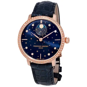 Frederique Constant Slimline Moonphase Stars Automatic Diamond Ladies Watch FC-701NSD3SD4