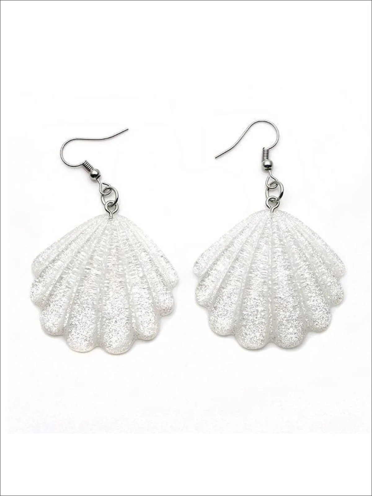Girls Glittery Mermaid Seashell Earrings