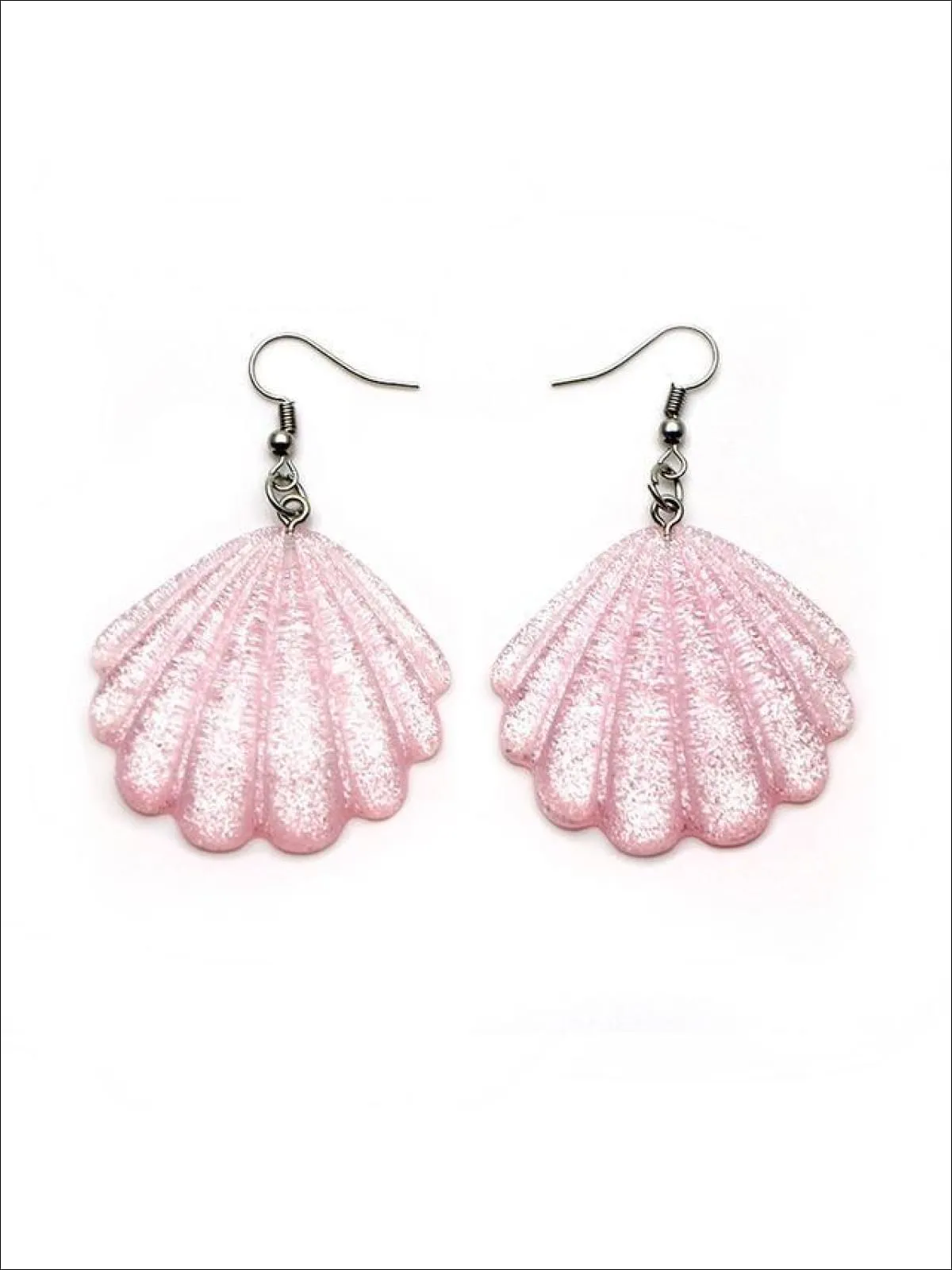 Girls Glittery Mermaid Seashell Earrings