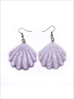 Girls Glittery Mermaid Seashell Earrings