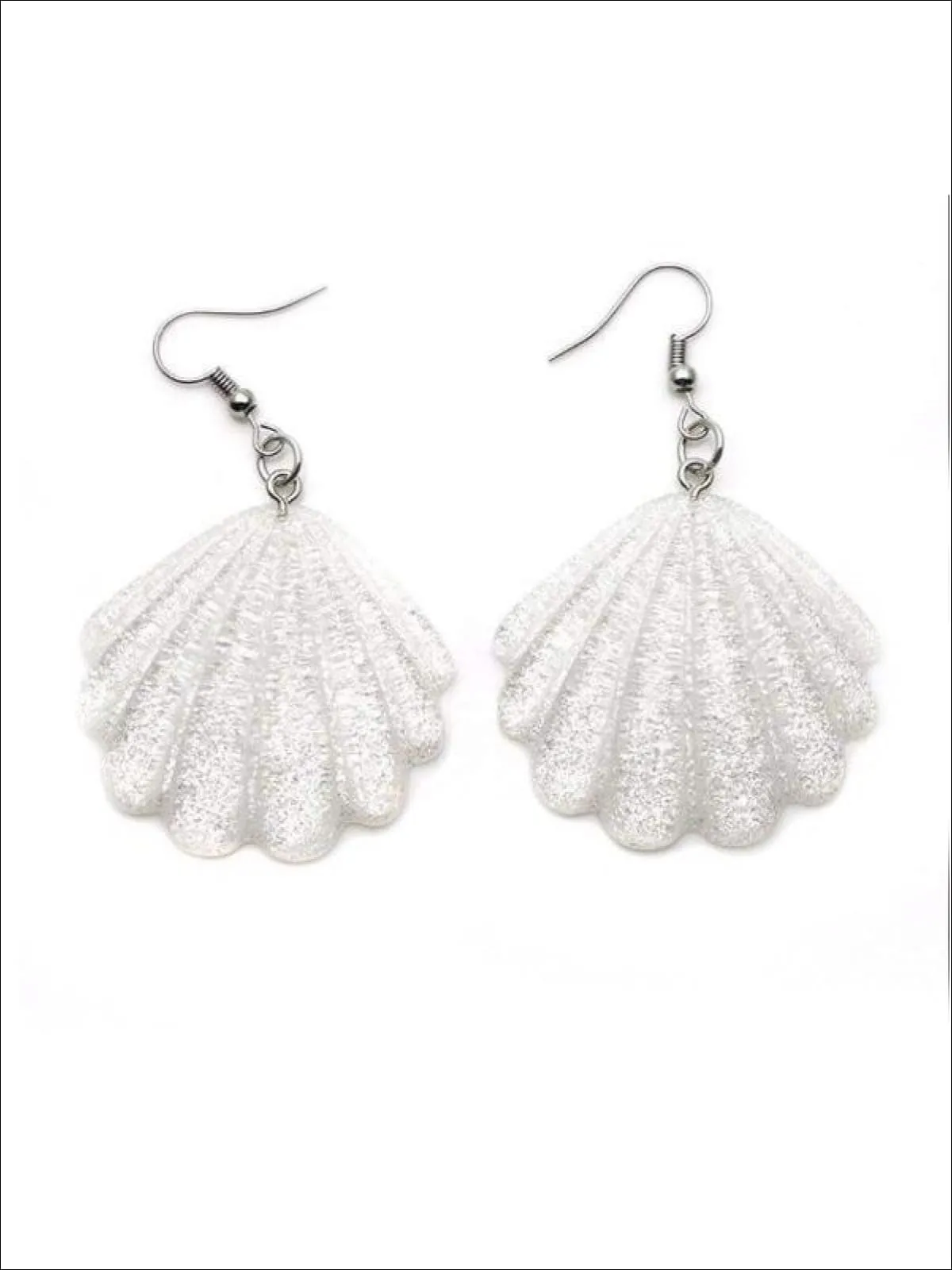 Girls Glittery Mermaid Seashell Earrings