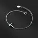Glossy Cross Charm Bracelet - Sterling Silver