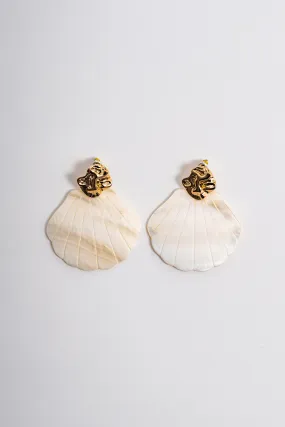 Gold Halo Seashell Earrings