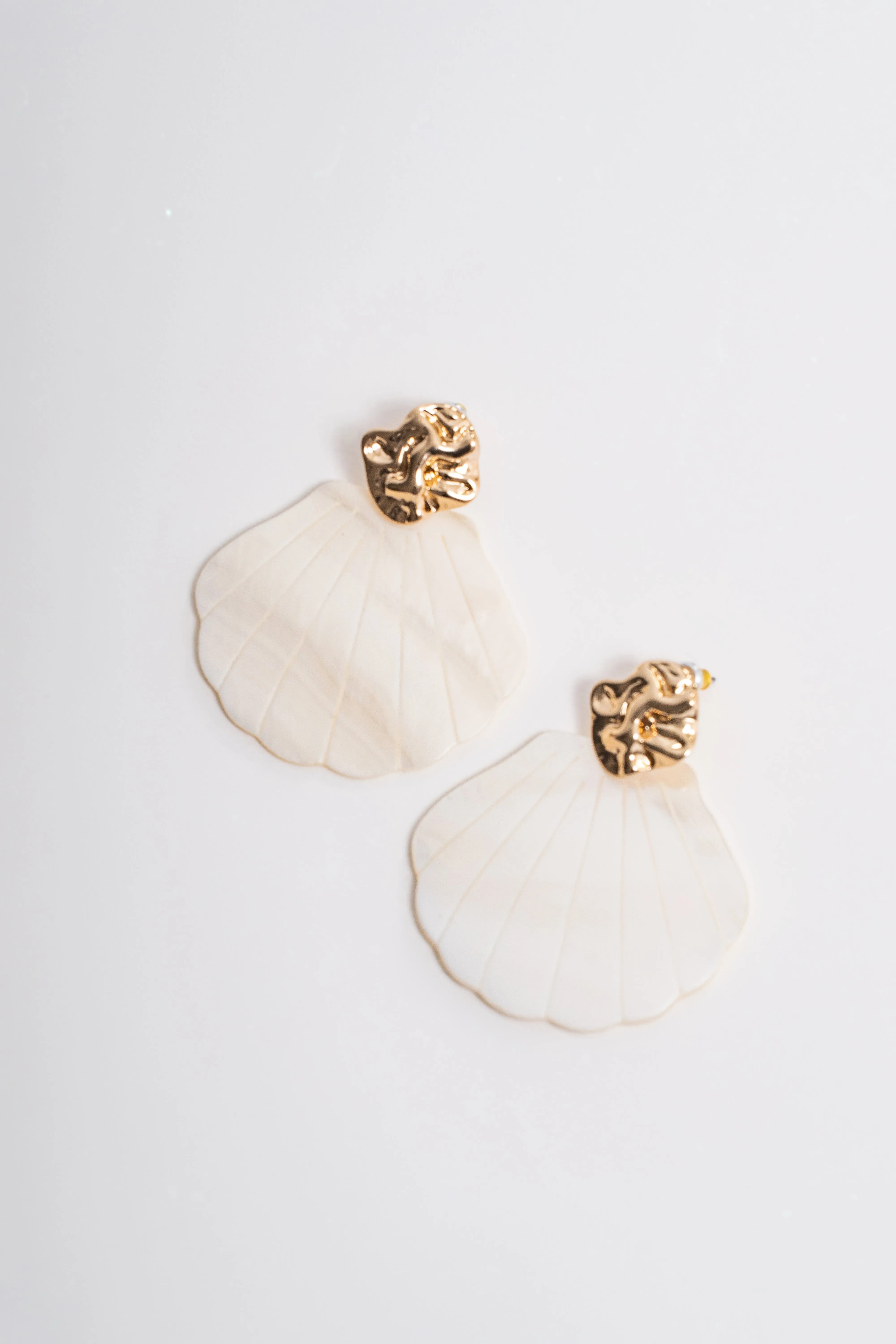 Gold Halo Seashell Earrings