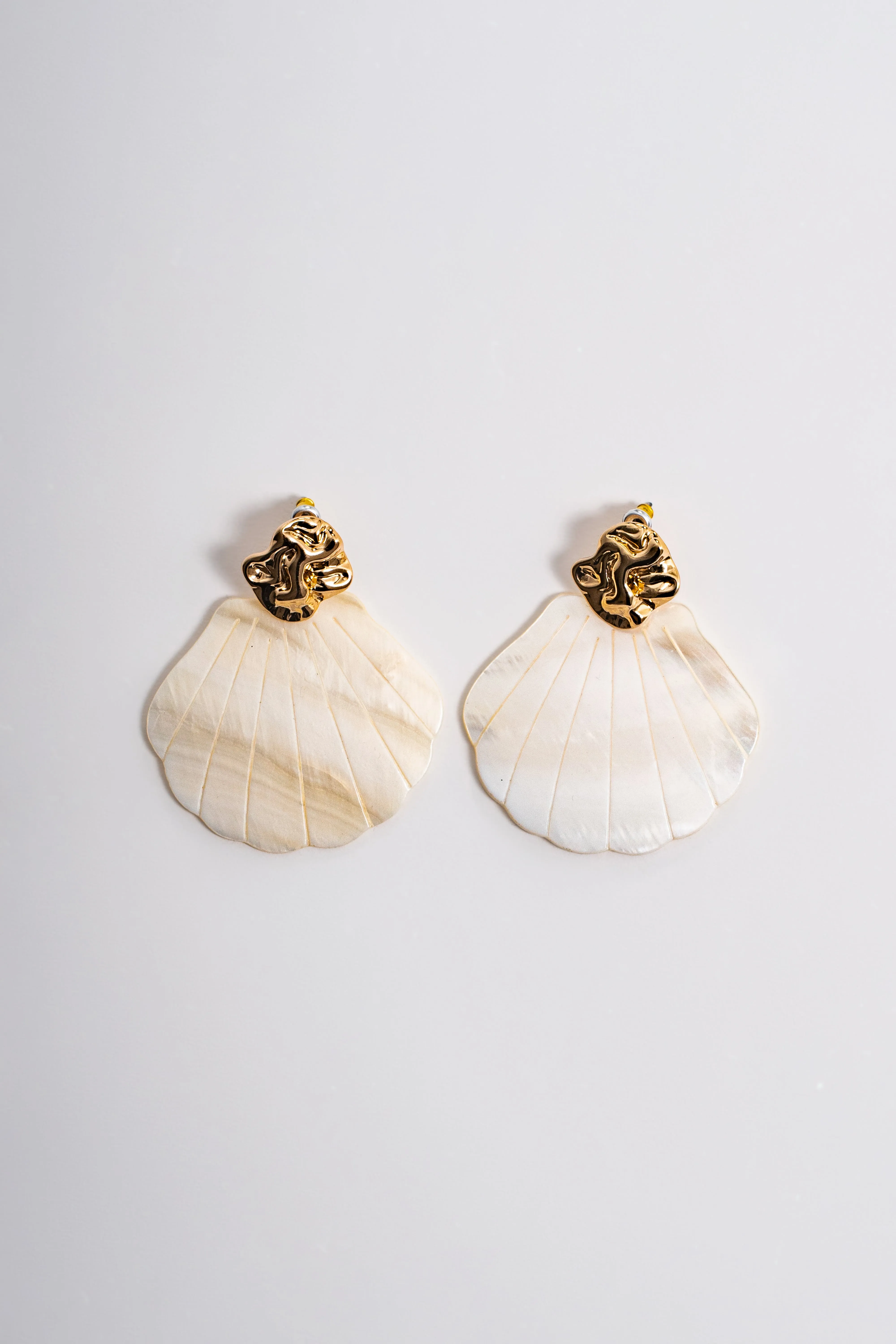 Gold Halo Seashell Earrings