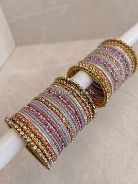 Grey & Purple Bangle Stack