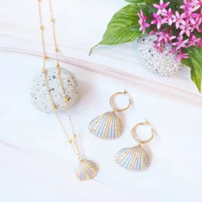 Grey Ark Seashell Hoop Earrings