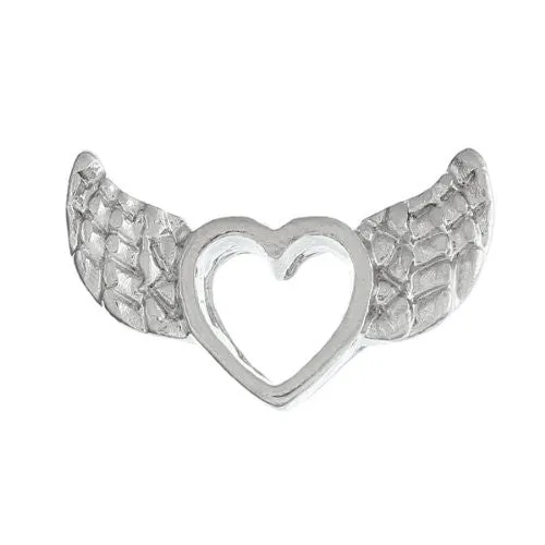 Hallow Heart Wings Floating Charm For Glass Living Memory Lockets