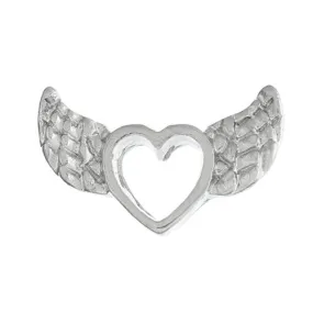 Hallow Heart Wings Floating Charm For Glass Living Memory Lockets