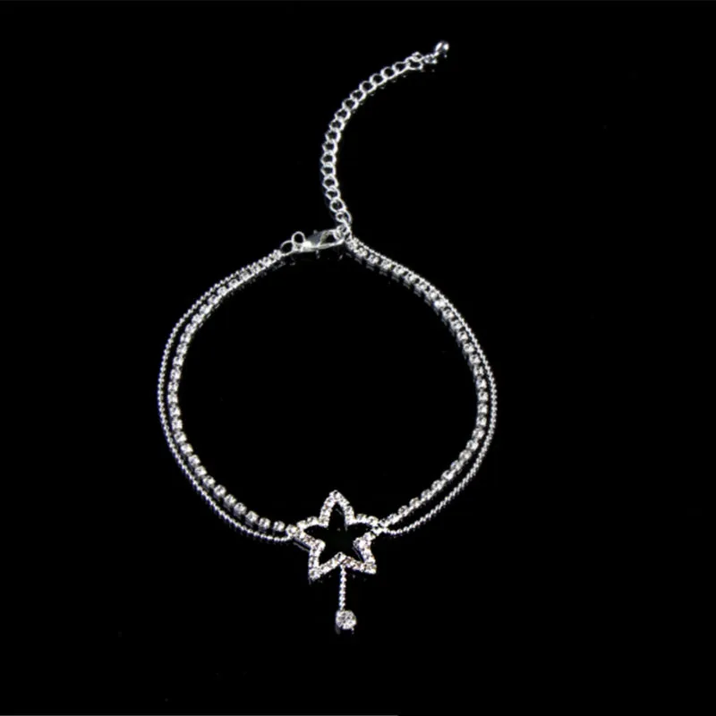 Heart Shaped Charm Rope String Anklets for Woman