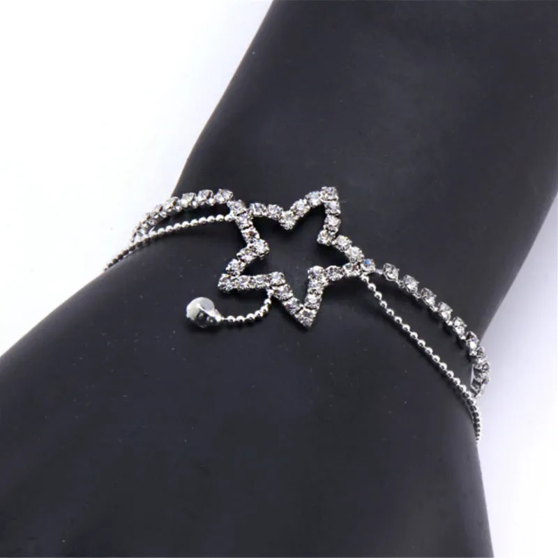 Heart Shaped Charm Rope String Anklets for Woman