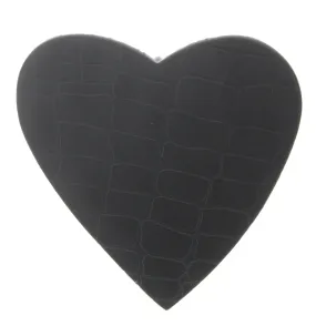 Hide Pattern Heart Pendant w/Ring, ea